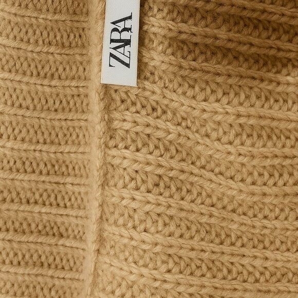 ZARA Oversized Chunky Knit Cardigan – Camel | Size L | Cozy Fall Essential - Picture 5 of 5